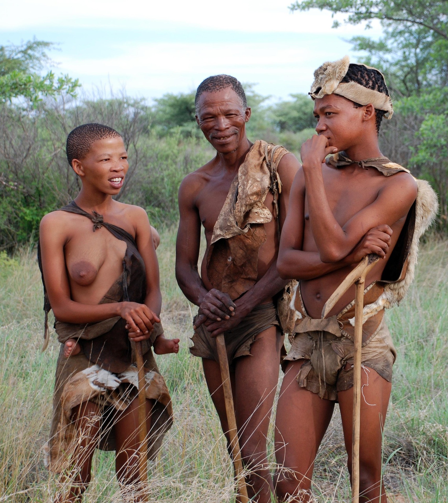 San bushmen in Central Kalahari Game Reserve Botswana