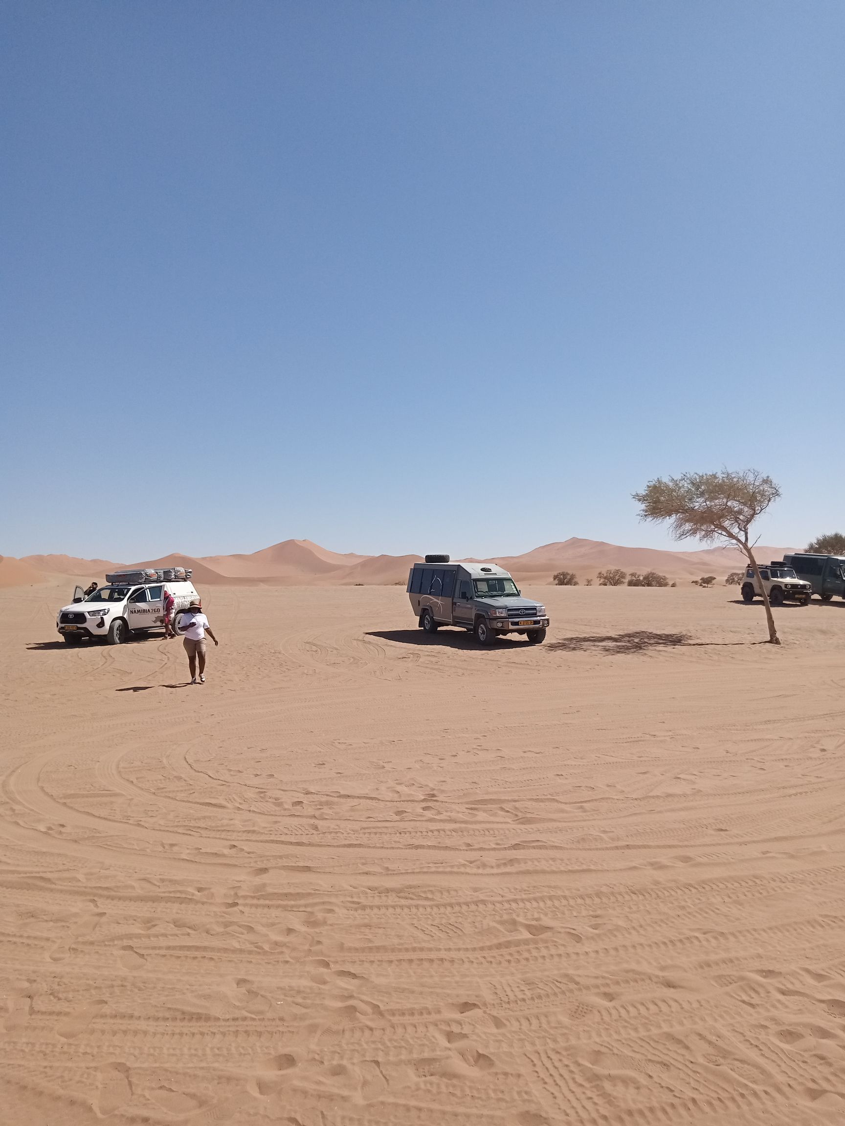 Empty gravel road through Namib desert Namibia self-drive