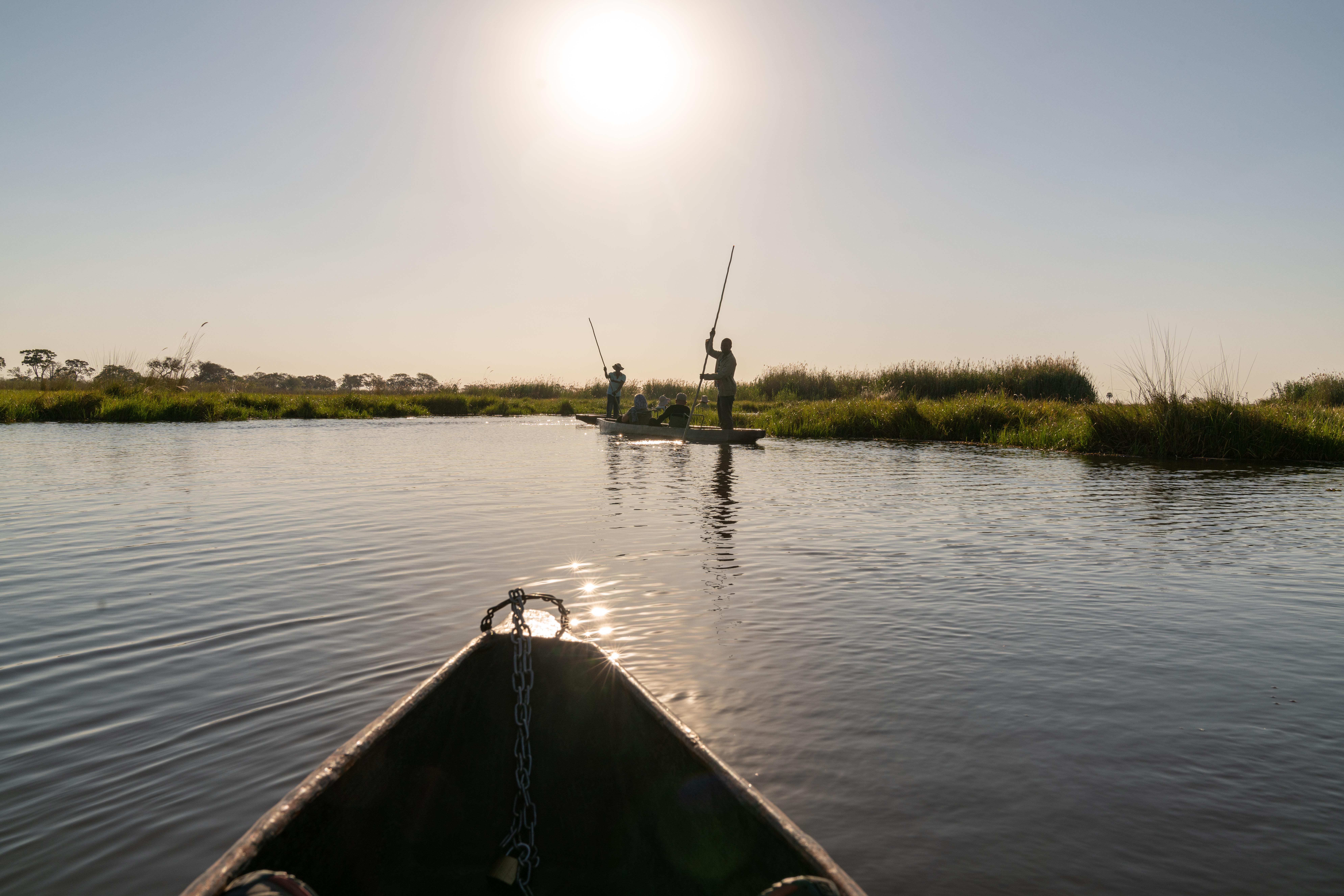 Mokoro canoe Okavango Delta Botswana traditional safari experience